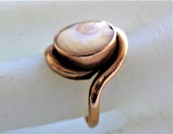 Prachtige 14k Gouden ring met Oogje van Naxos / Shiva, Ophalen of Verzenden, Dame, Goud, Goud