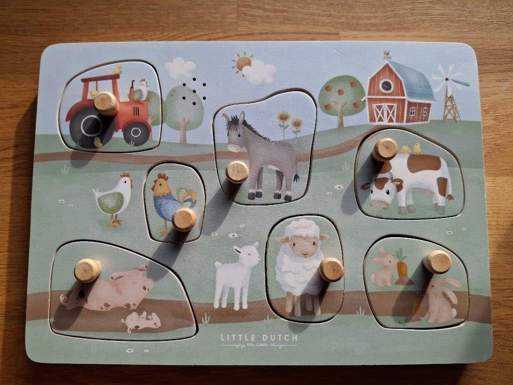 Little Dutch Puzzel Boerderij met geluid, Nieuw, Ophalen of Verzenden, Van hout, Minder dan 10 stukjes