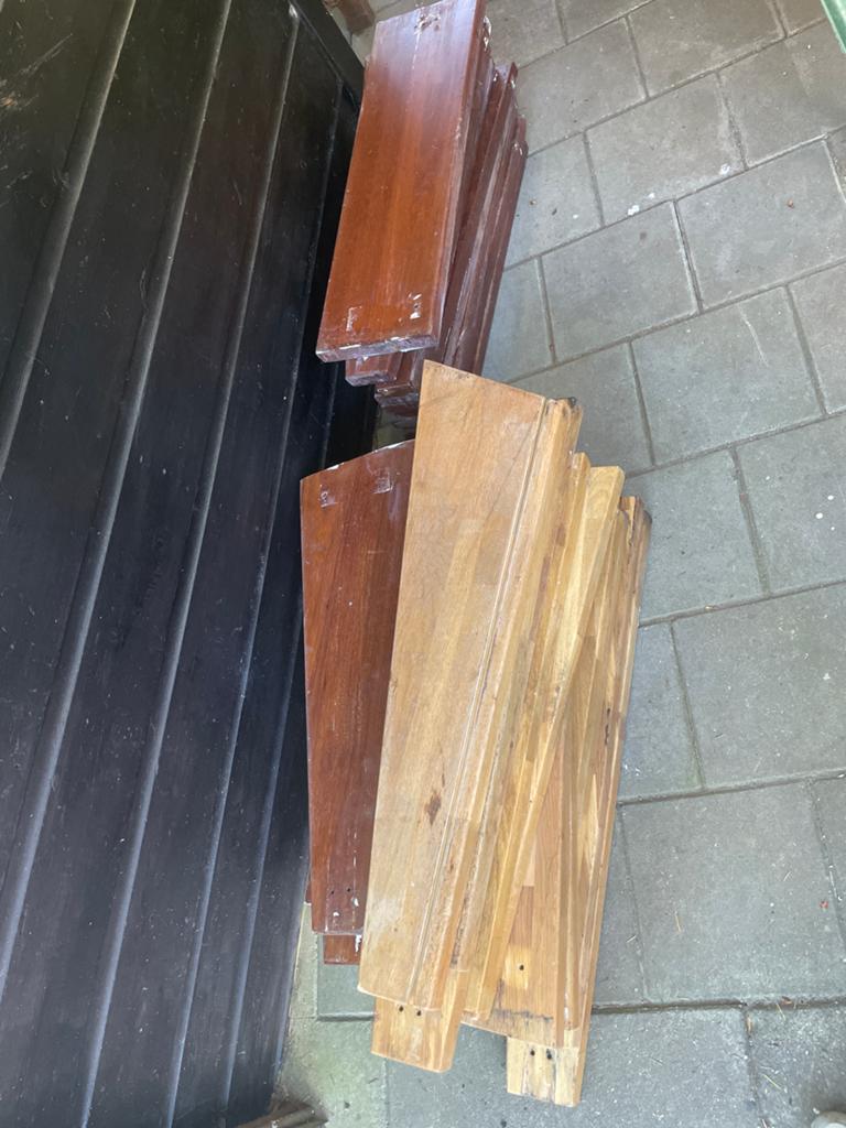 Houten traptreden van hardhout, Gebruikt, Overige typen, Ophalen of Verzenden, 50 mm of meer