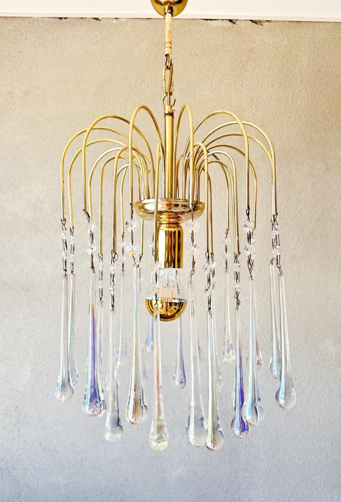 Vintage teardrop hanglamp, Niet ingevuld, Gebruikt, Mid century, Niet ingevuld