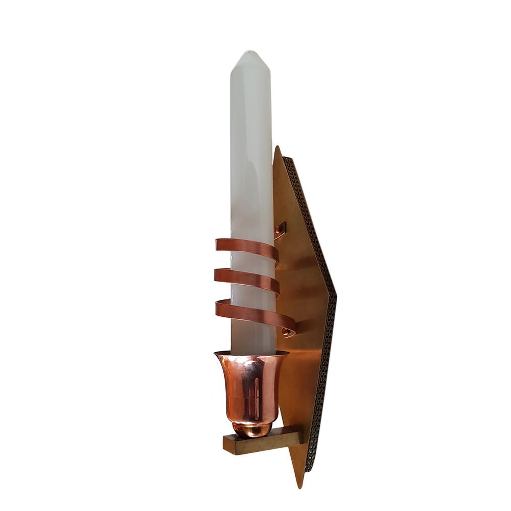 Arts & Crafts Brass & Copper Wall Lamp, Huis en Inrichting, Gebruikt, -, -, Vintage