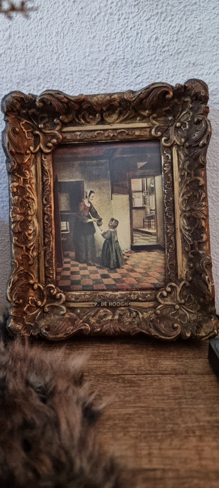 Oud schilderij 'Moeder en Kind' naar Pieter de Hooch, Antiek en Kunst, Kunst | Schilderijen | Klassiek, Paneel, Portret of Personen