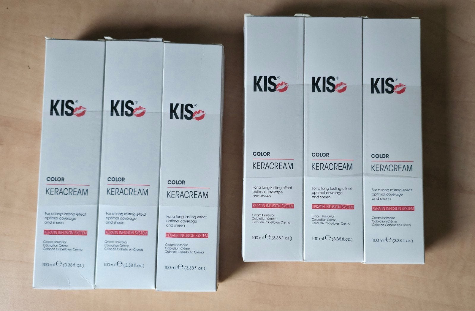 6 x Kis Keracream haarverf 7a middel asblond, Ophalen of Verzenden, Nieuw, Overige typen