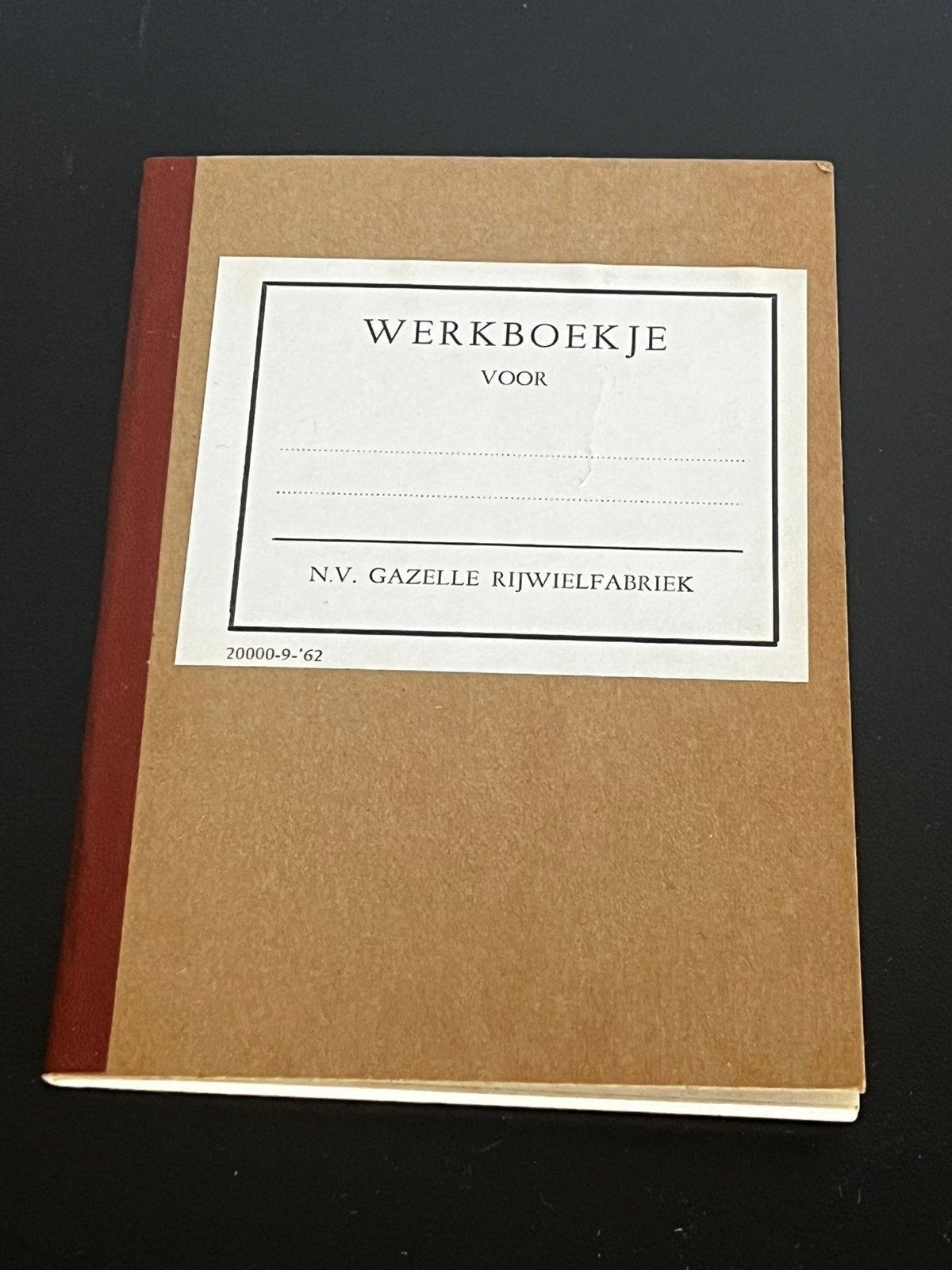 werkboekje Gazelle rijwielfabriek Dieren Gld., Ophalen, Zo goed als nieuw, Overige typen