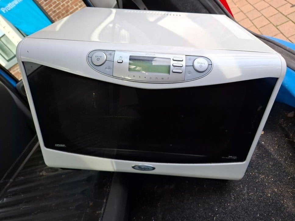 Grote Whirlpool Jetchef magnetr8on met Crisp functie, Gebruikt, 60 cm of meer, Ophalen of Verzenden, Magnetron