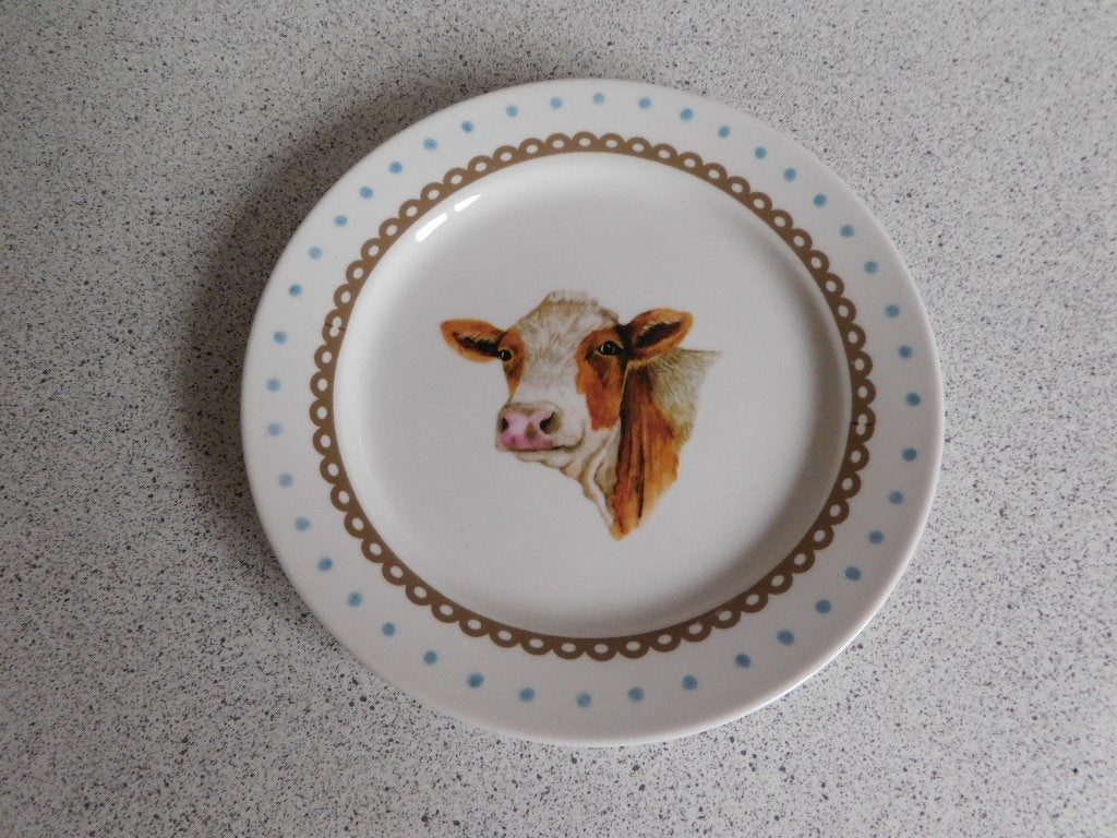 Bord Happy Cow JET by ter Steege - 20 cm, Huis en Inrichting, Keuken | Servies, Keramiek, Landelijk/Boerenbont, Ophalen of Verzenden