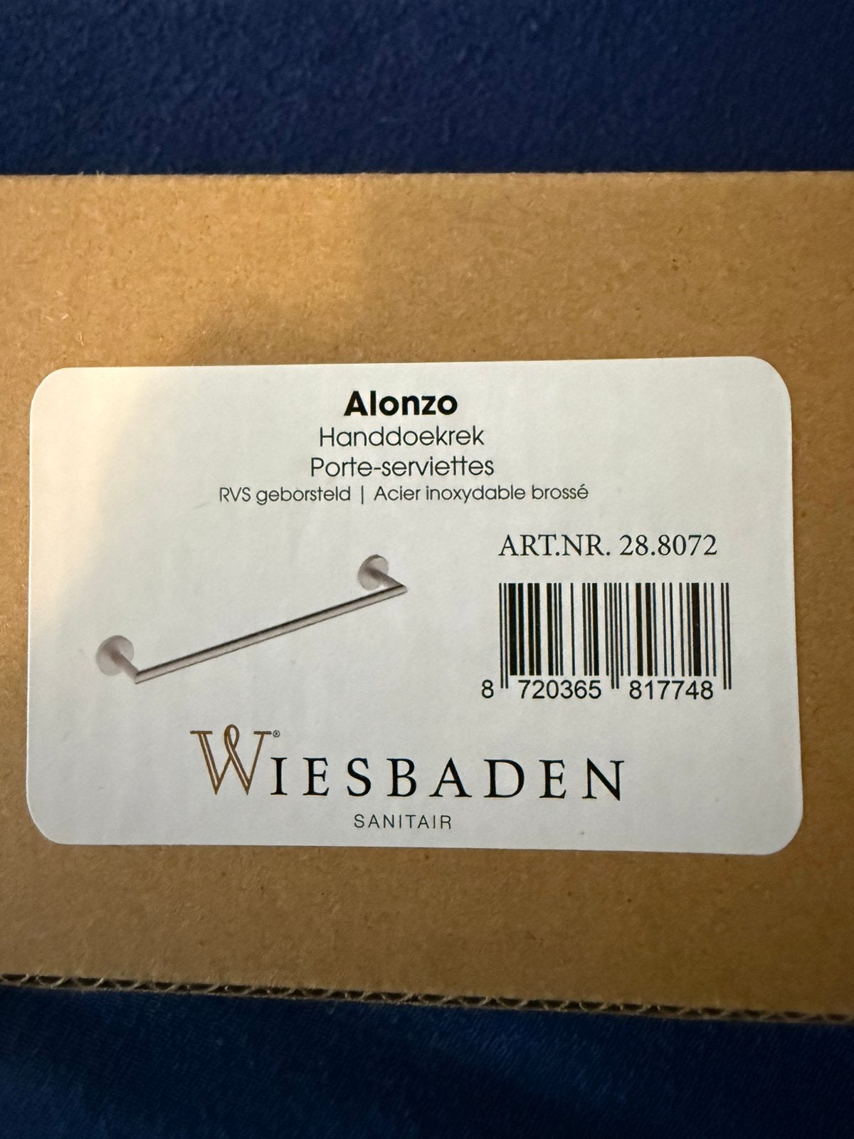 Wiesbaden Alonzo geborsteld RVS handdoekrek, Ophalen of Verzenden, Nieuw, Rvs, Overige typen