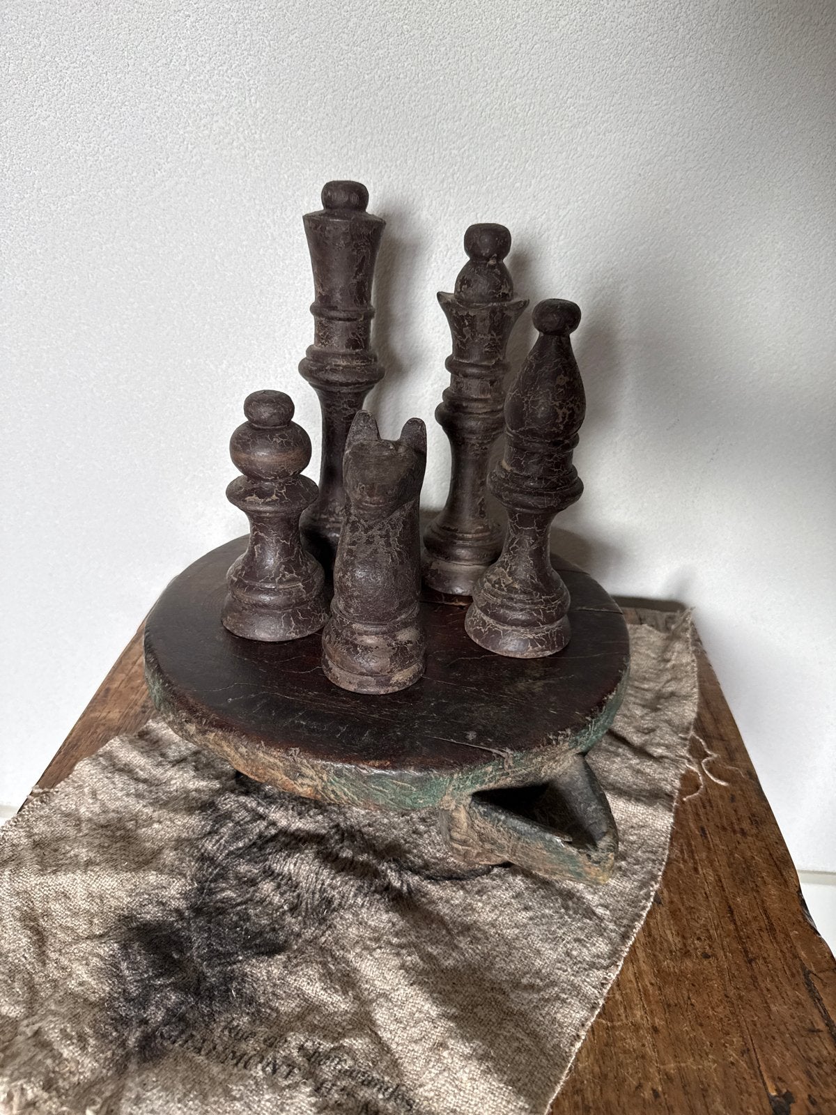 Uniek handgemaakt houten schaakspel - Decoratief, Ophalen