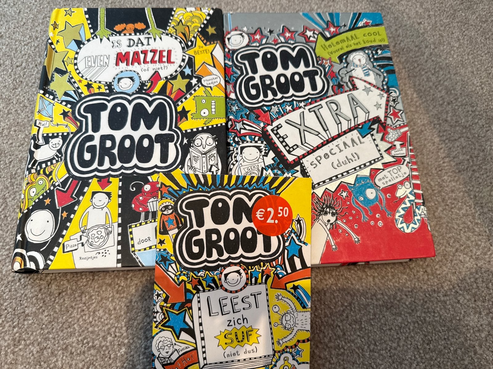 Tom Groot boeken set: 'Is dat Mazzel', 'Leest zich suf', 'Ex, Boeken, Ophalen of Verzenden, Zo goed als nieuw, Fictie algemeen
