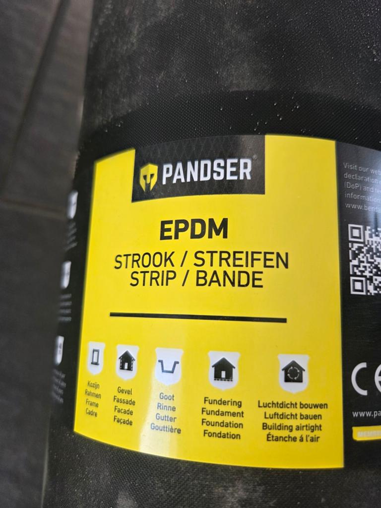 EPDM strook 0,5mx20m, Overige materialen, Zwart, Overige typen, Nieuw