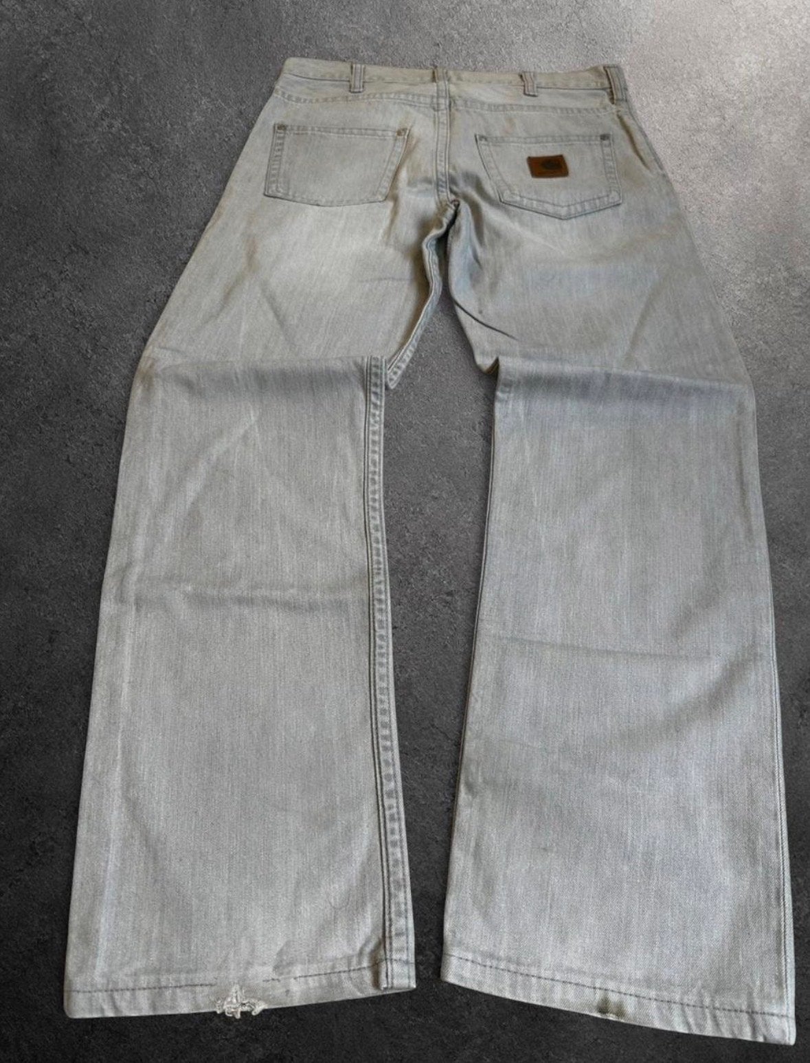 Carhartt Slim Pant Jeans 31x32 Lichtgrijs Denim Y2K Workwear, Ophalen of Verzenden, Gedragen, Grijs, Overige jeansmaten