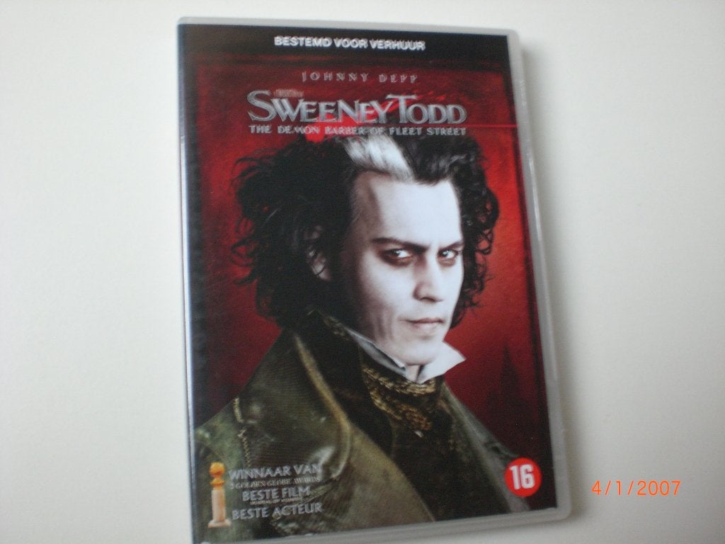 dvd Sweeney Todd Johnny Depp Helena Bonham Carter Alan Rickm, Vanaf 16 jaar, Ophalen of Verzenden, Zo goed als nieuw, Actiethriller
