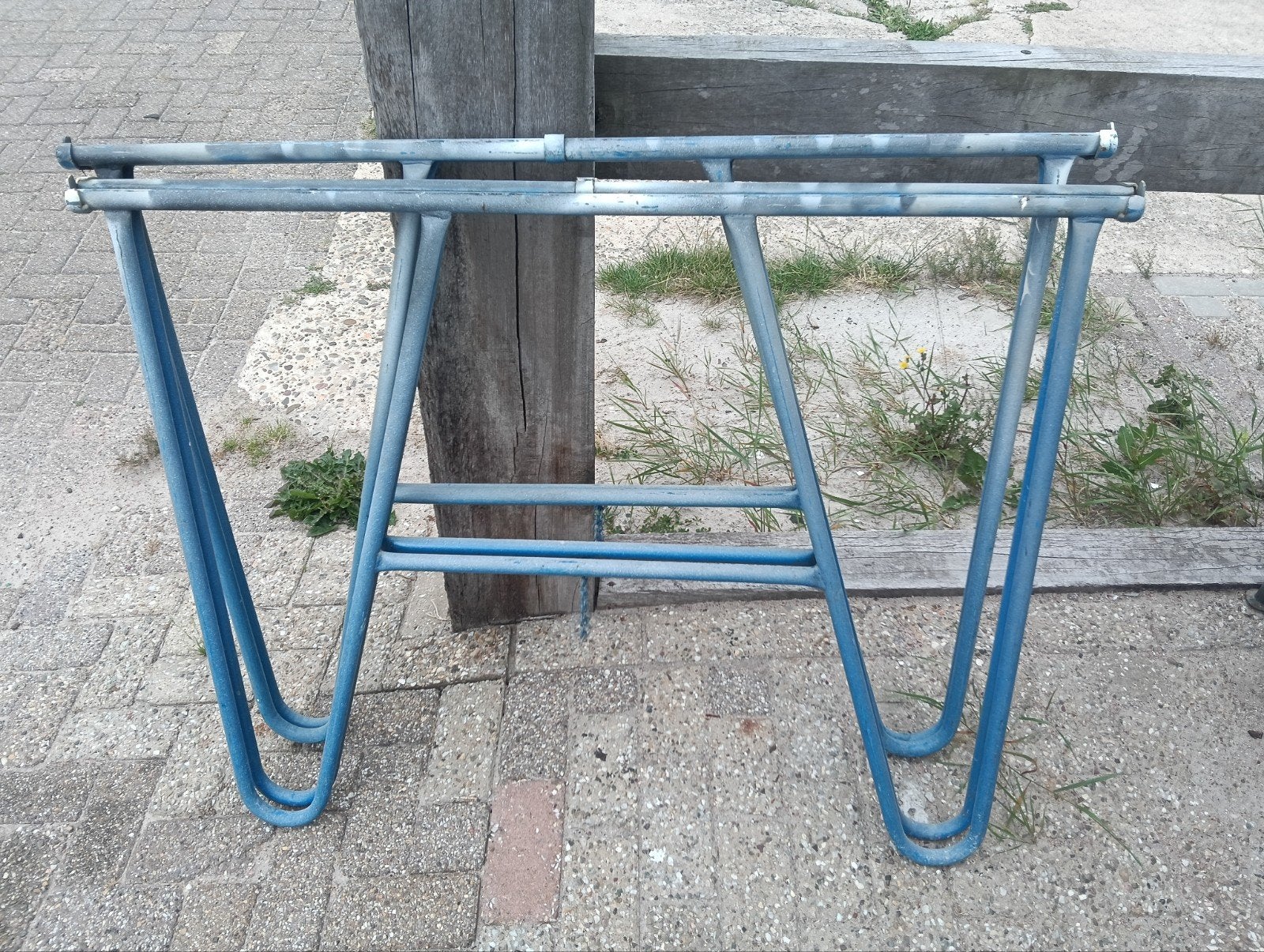 Stevige blauwe schragen (set van 2), Ophalen, Gebruikt