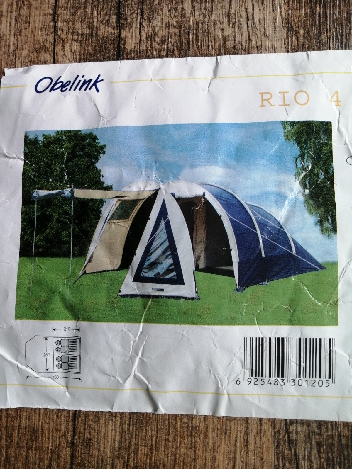 Obelink Rio 4 tunneltent - 4-persoons, Ophalen