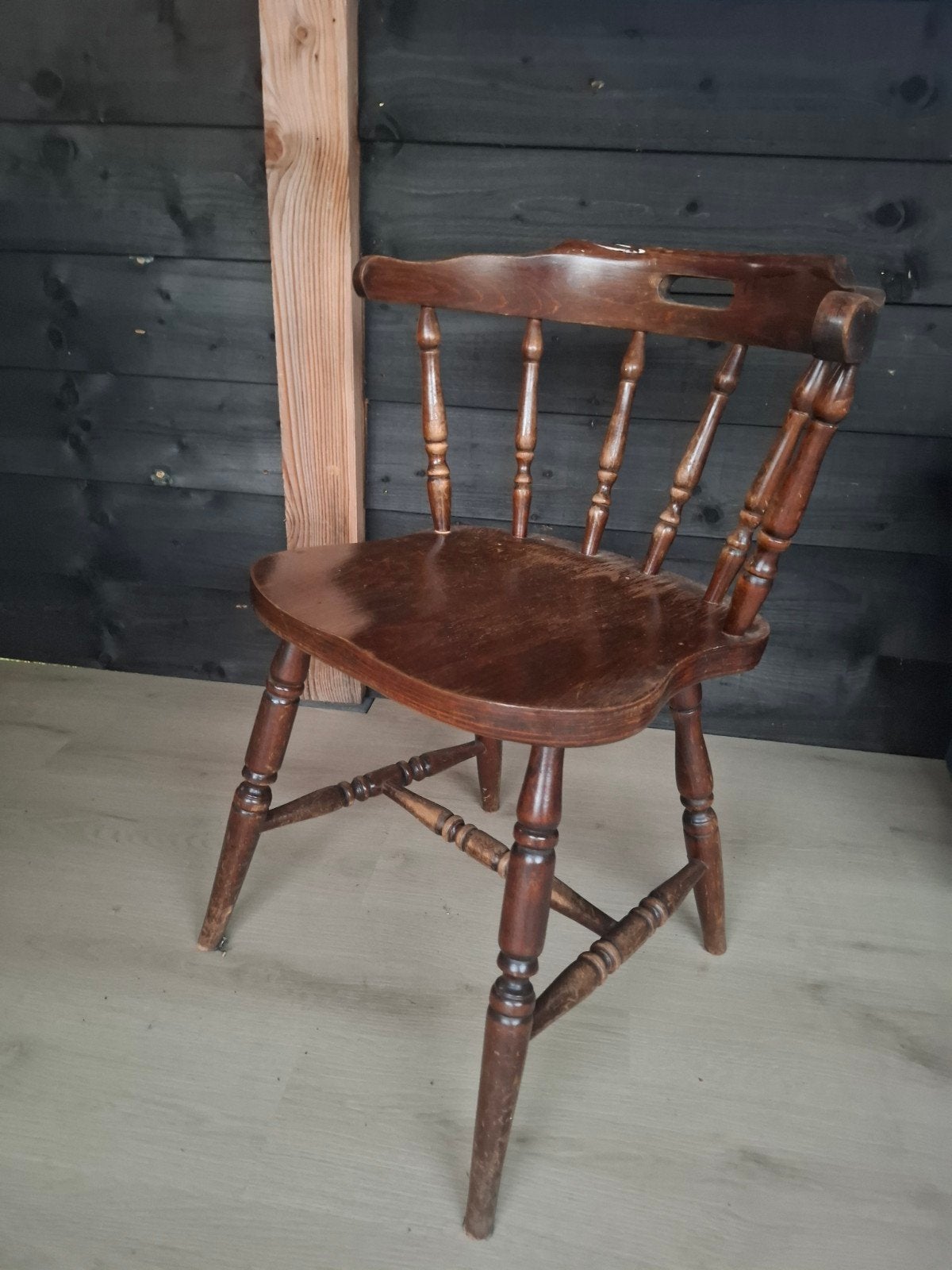 massief eiken cafe stoel kroeg stoel 8 stuks, Ophalen, Bruin