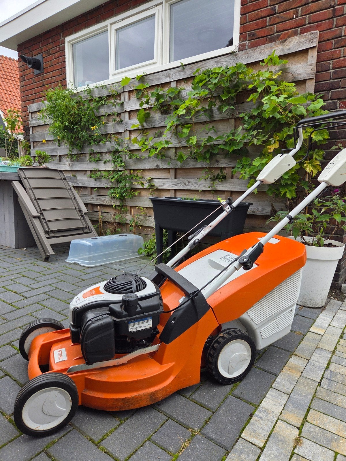 Stihl RM 448T grasmaaier Benzine, Ophalen, Cirkelmaaier, Stihl, Gebruikt