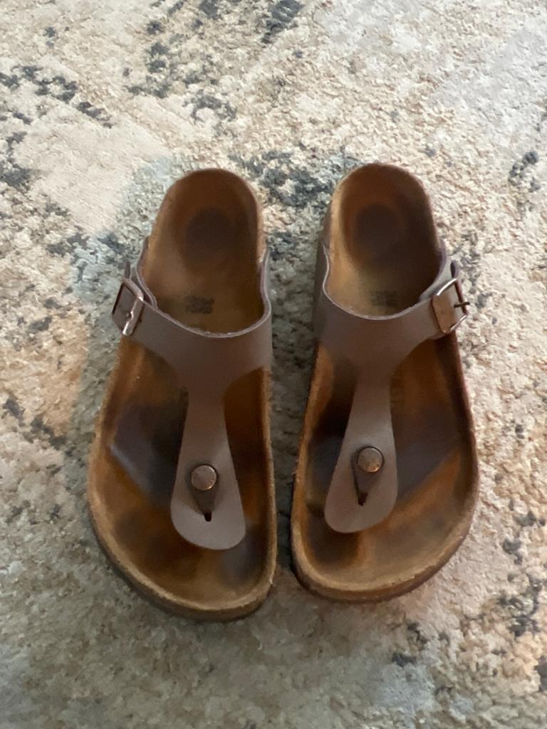 Birkenstock Gizeh teenslippers - Maat 38 -, Ophalen of Verzenden, Gedragen, Bruin, Slippers