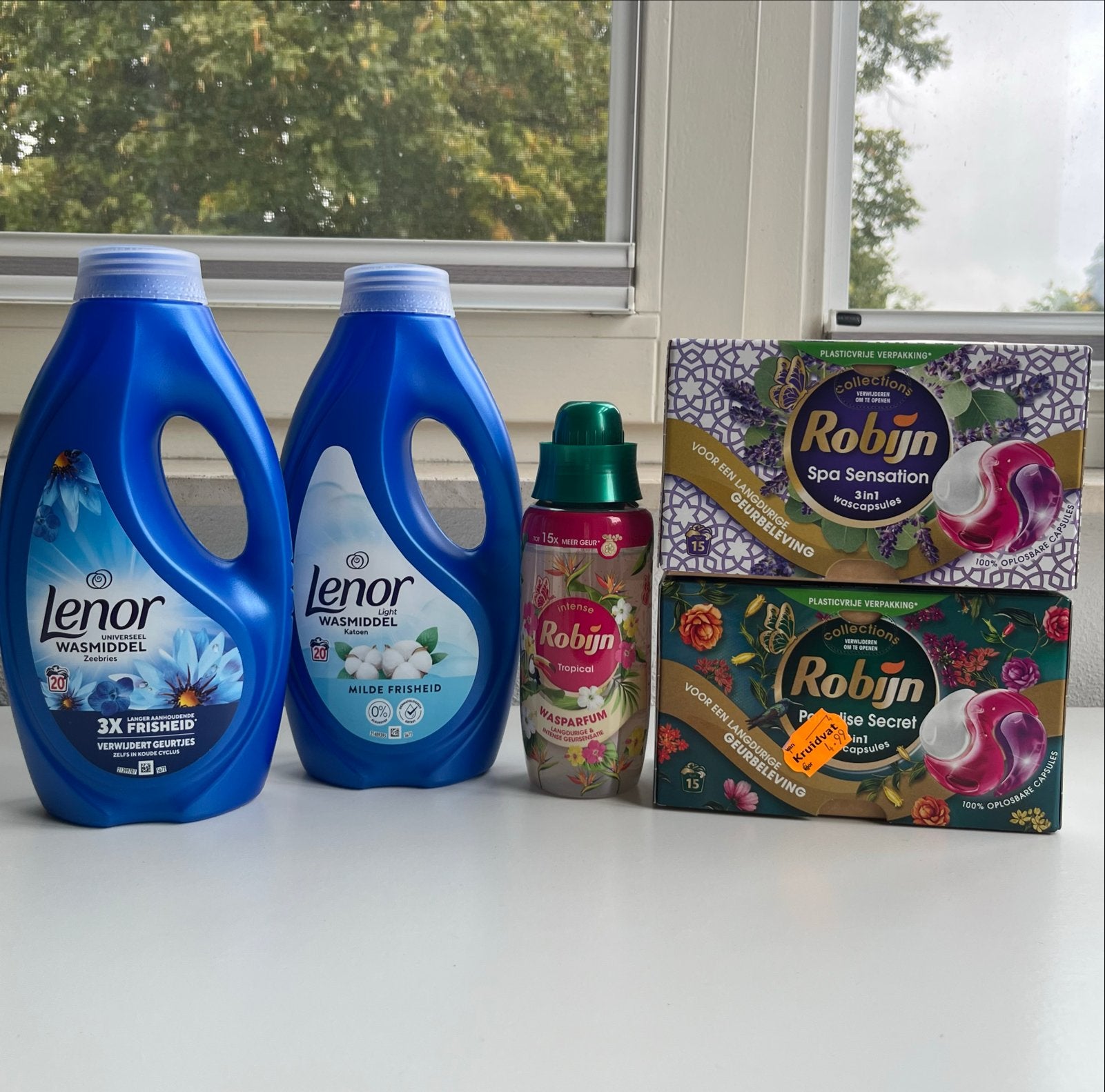 Wasmiddel en wasparfum pakket: Lenor en Robijn, Ophalen, Nieuw