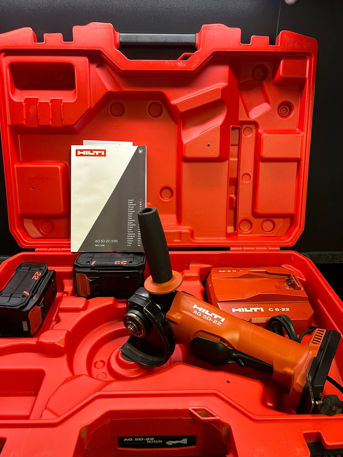Hilti Nuron AG 5D-22 slijptol, Ophalen of Verzenden, Zo goed als nieuw, 1000 watt of meer, Haakse handslijpmachine