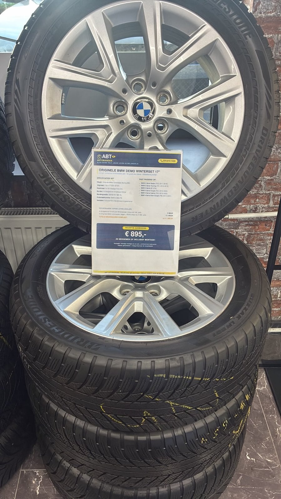 Originele BMW Demo Winterset 17" - Z.G.A.N., Auto-onderdelen, Gebruikt, Banden en Velgen, 17 inch, Personenwagen