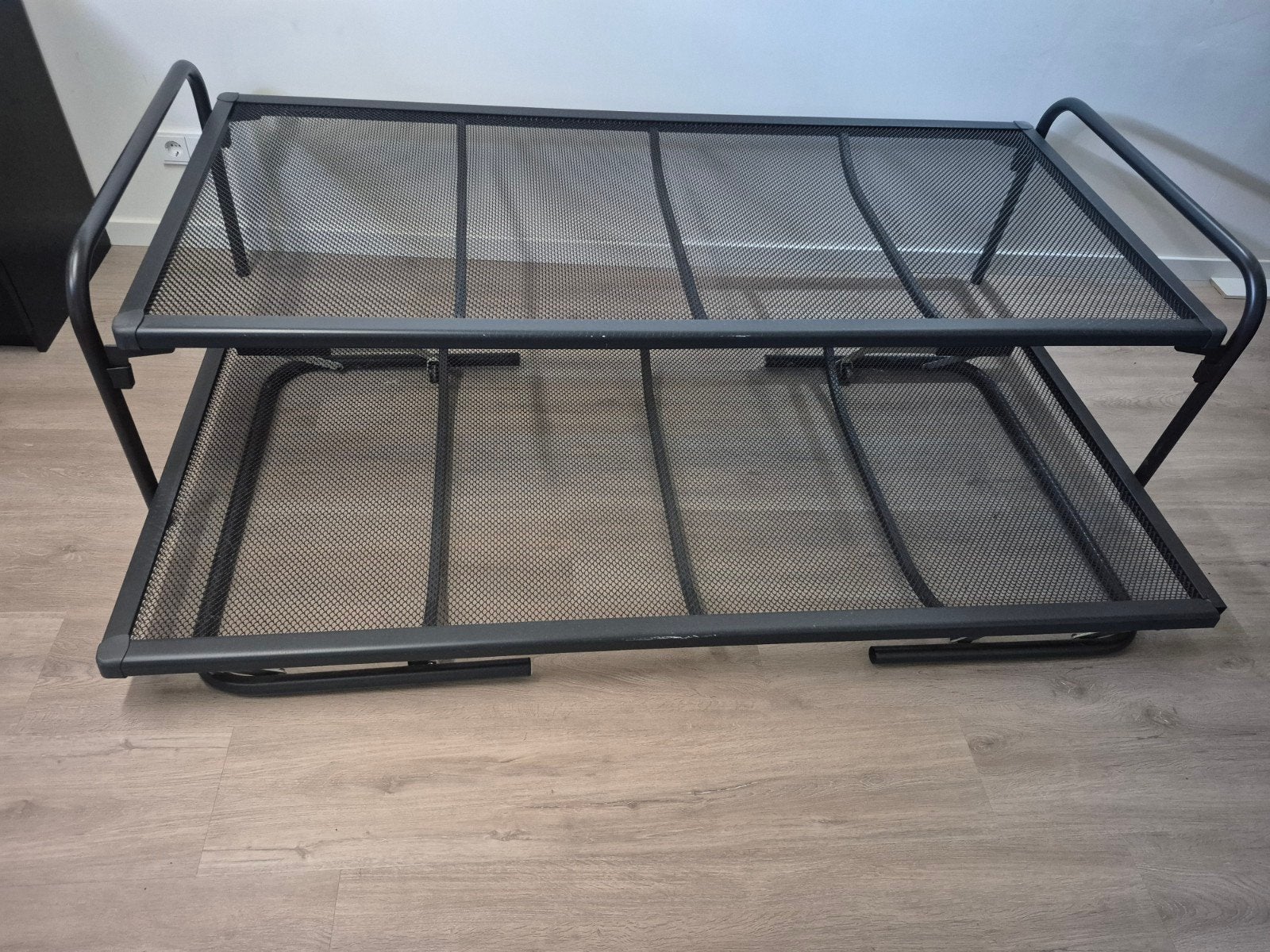 Uitschuifbaar bed / logeerbed - metaal, zwart, Ophalen, 90 cm, Zwart, Modern, Functioneel