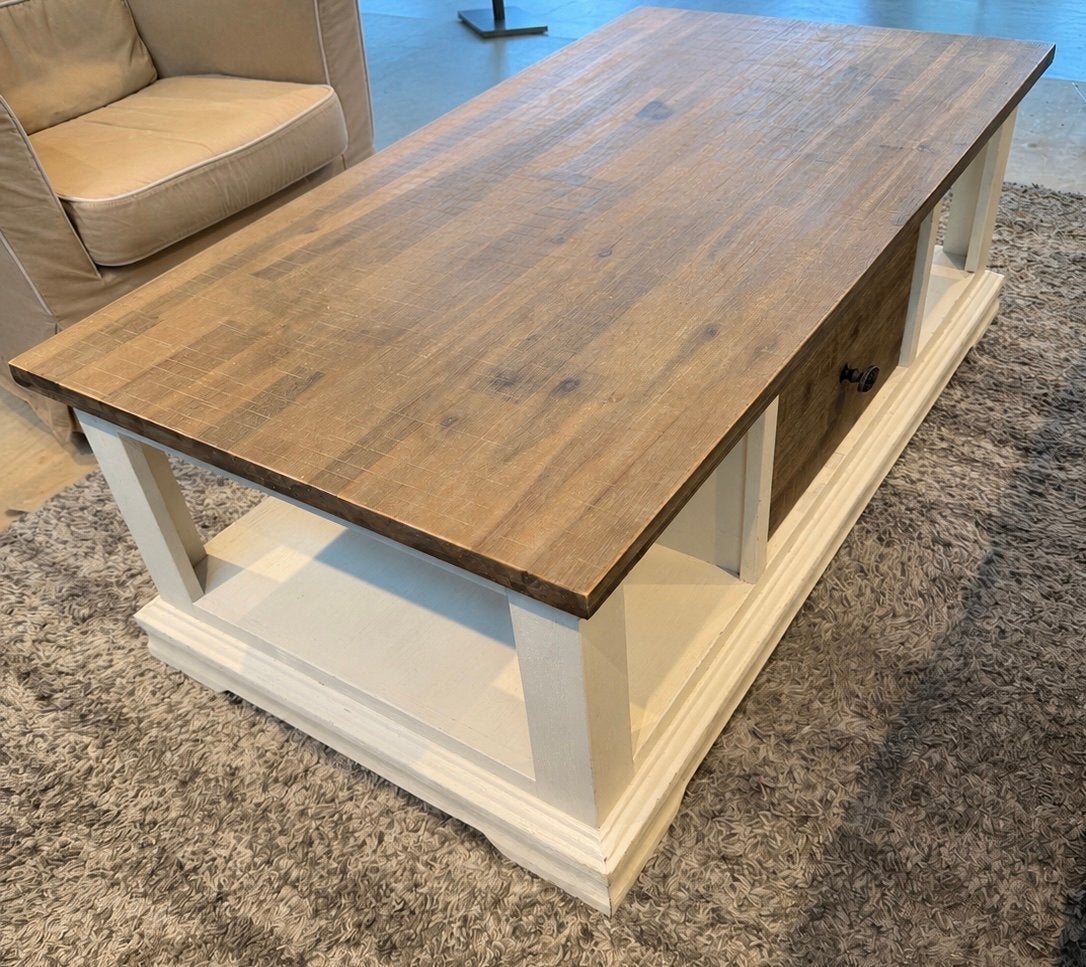 Salontafel met lade, Huis en Inrichting, Tafels | Salontafels, Ophalen, 100 tot 150 cm, 50 tot 100 cm, Zo goed als nieuw