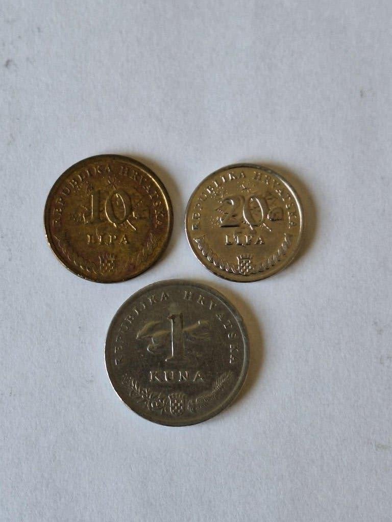 3 munten Kroatië 1993-2013, Postzegels en Munten, Ophalen of Verzenden, Overige landen, Losse munt