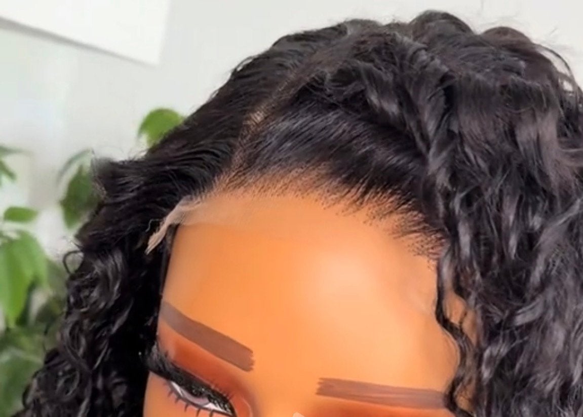 100% human hair Krullen Pruik 18 inch met 5x5 HD Closure, Ophalen of Verzenden, Nieuw, Pruik of Haarverlenging