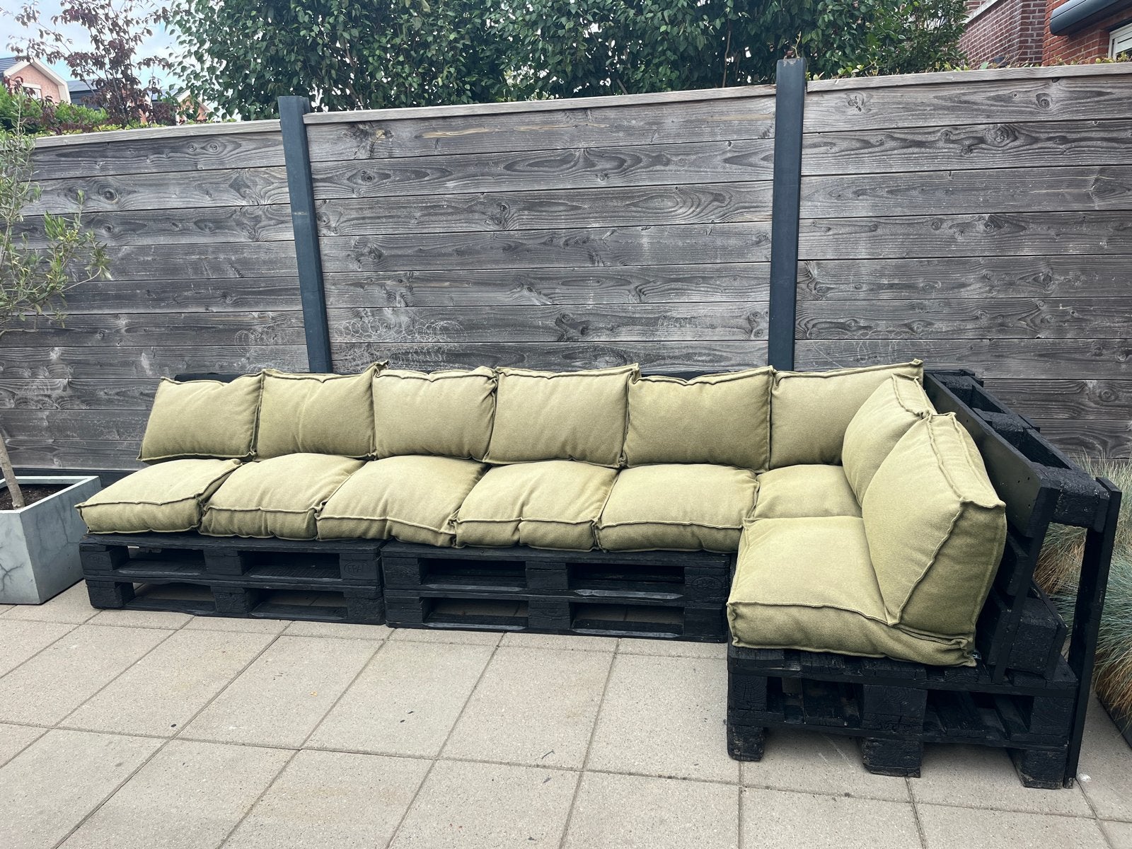 Pallet bank met kussens, Ophalen, Hout