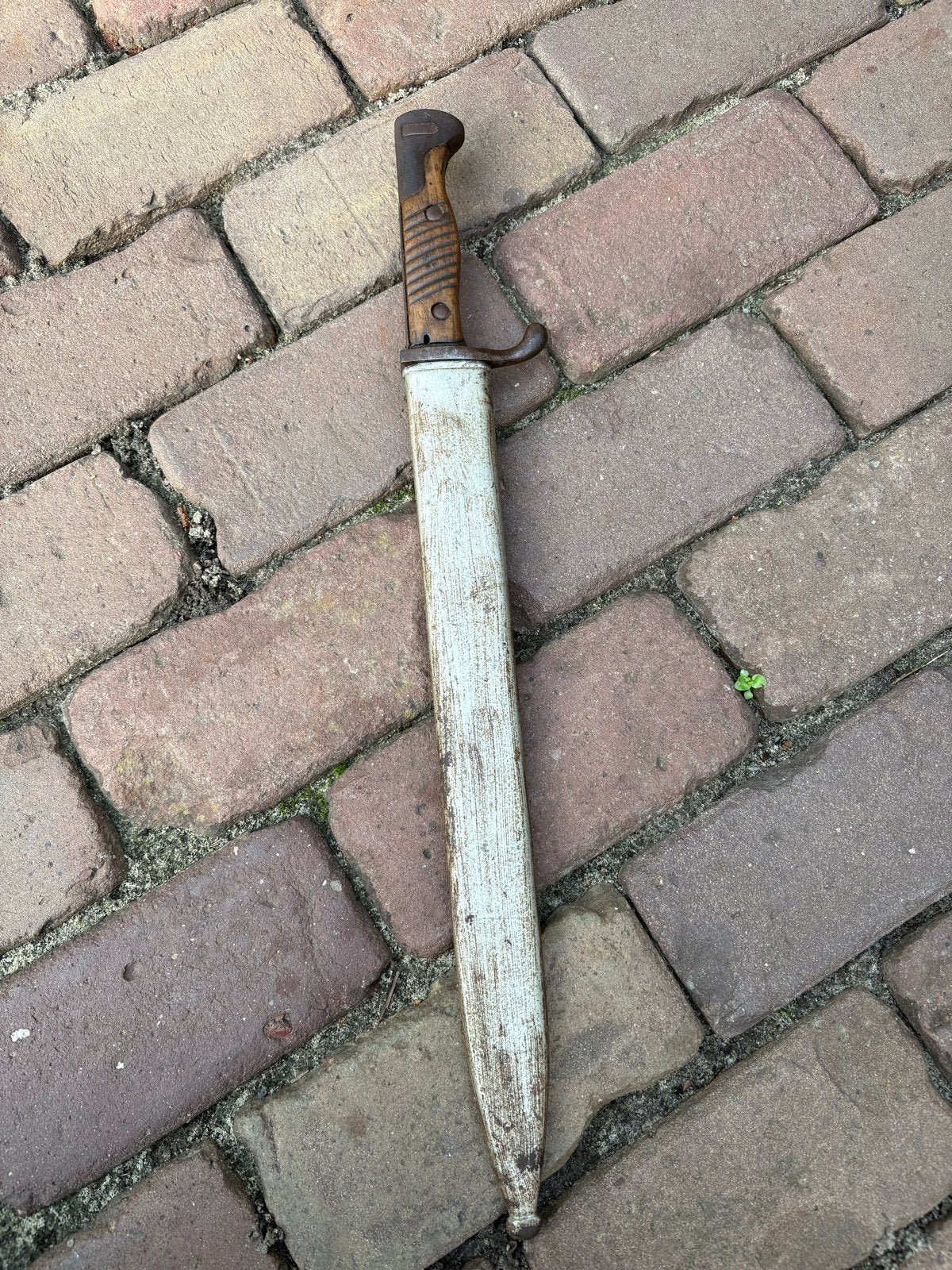 Antieke Duitse butcher Bajonet met Schede dubbele maker ww1, Verzamelen, Ophalen of Verzenden, Landmacht, Duitsland, Mes of Dolk