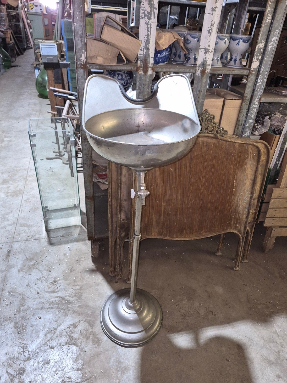wasbak oude inox wasbak decoratie, Antiek en Kunst, Ophalen