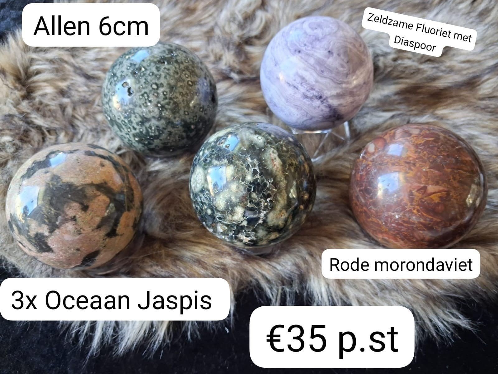 Mooie kristallen: Oceaan Jaspis, Agaat, Fluoriet, Mook, Ophalen of Verzenden, Nieuw