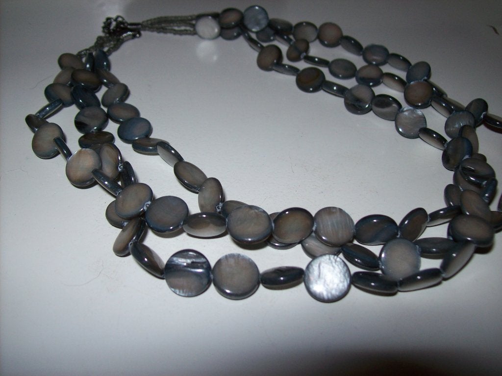 Ketting Fraaie meerdere lagen Grijze Steen Mooi model, Sieraden, Tassen en Uiterlijk, Kettingen, Verzenden, Nieuw, Steen of Mineraal
