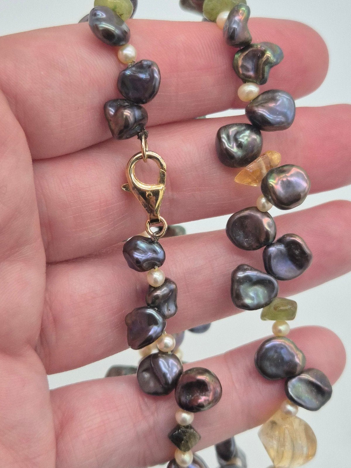 Mooie parelketting met zilveren sluiting 925, Gebruikt, Verzenden, Wit, Met edelsteen