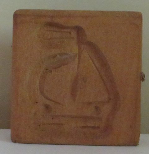 koekplank zeilboot 9 x 9 cm 0515, Antiek en Kunst, Ophalen of Verzenden