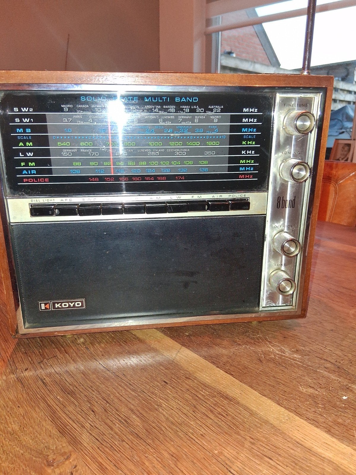 Mooie wereldontvanger, 8 bands, Koyo., Audio, Tv en Foto, Ophalen of Verzenden, Niet werkend, Wereldontvanger