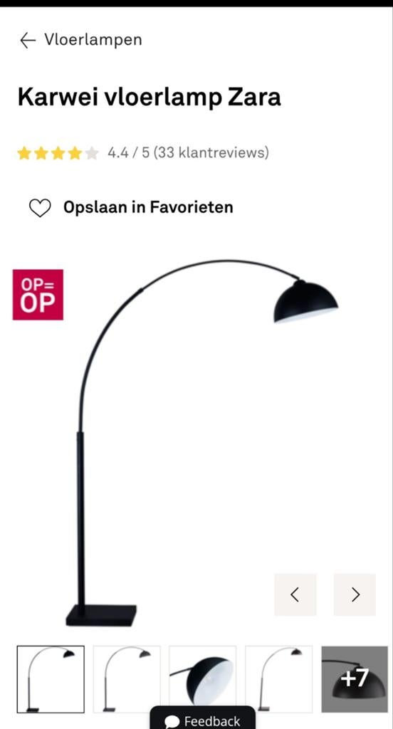 Karwei vloerlamp Zara - Zwart, Booglamp, Ophalen of Verzenden, Zo goed als nieuw, Modern, Booglamp, Metaal