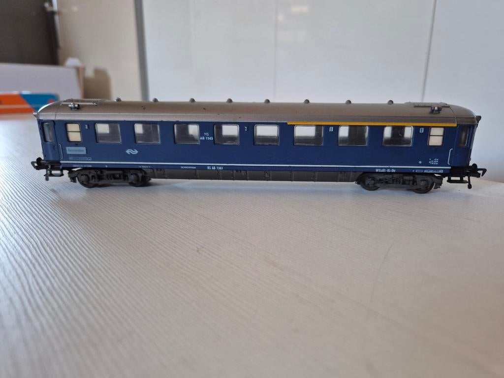 3 Fleischmann H0 NS 5154 rijtuigen AB 7363, Hobby en Vrije tijd, Gebruikt, Gelijkstroom, Fleischmann, Wagon