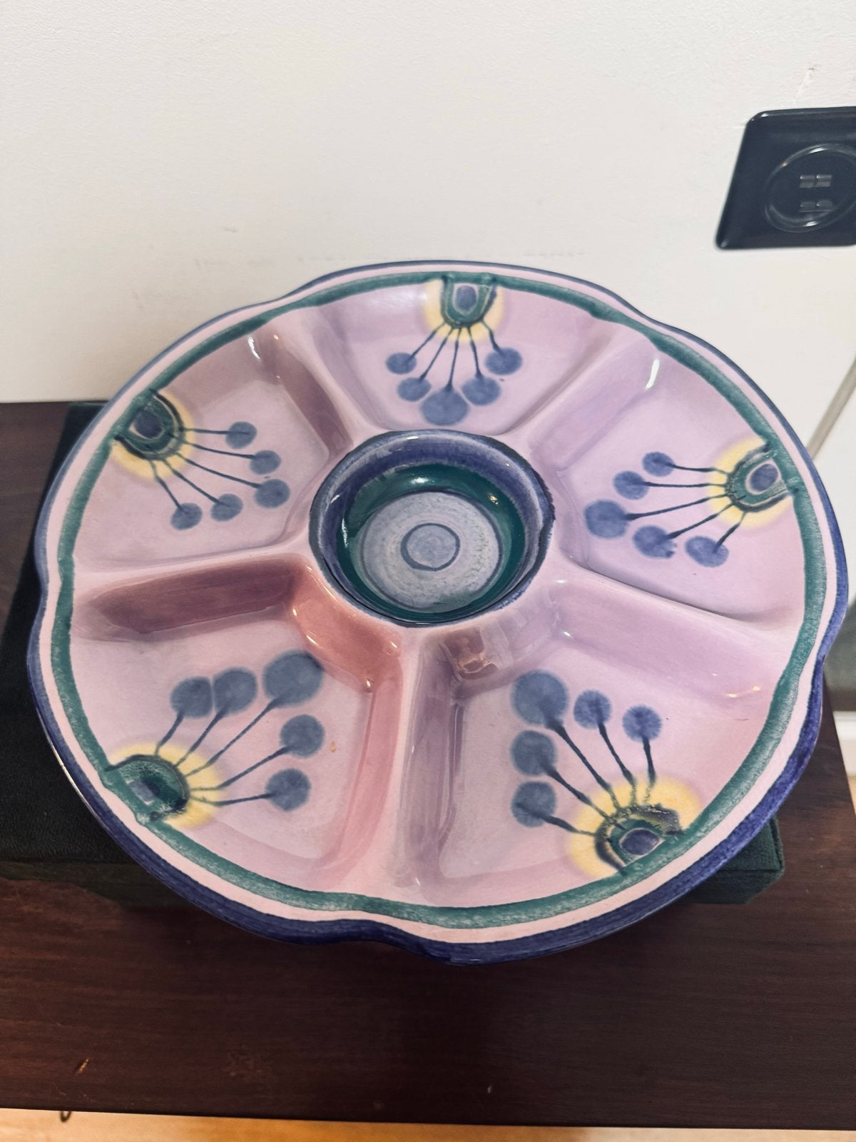 Vintage Flora Gouda 'Lila' Keramische Hapjes Schaal, Ophalen of Verzenden