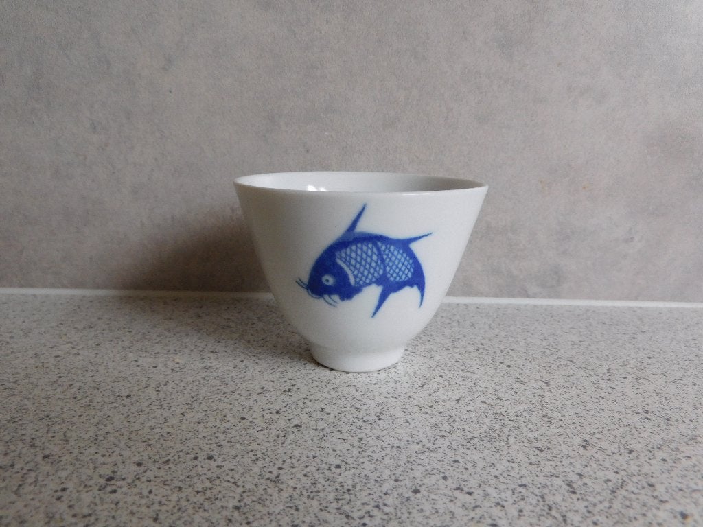 Kom Koi Blauw - 7,5x6 cm, Ophalen of Verzenden