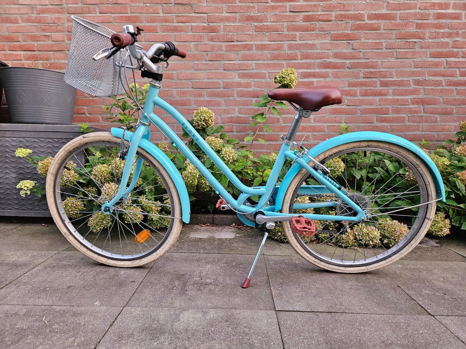 ELOPS Stadsfiets met mandje, Velgrem, Versnellingen, Zo goed als nieuw, 50 tot 53 cm