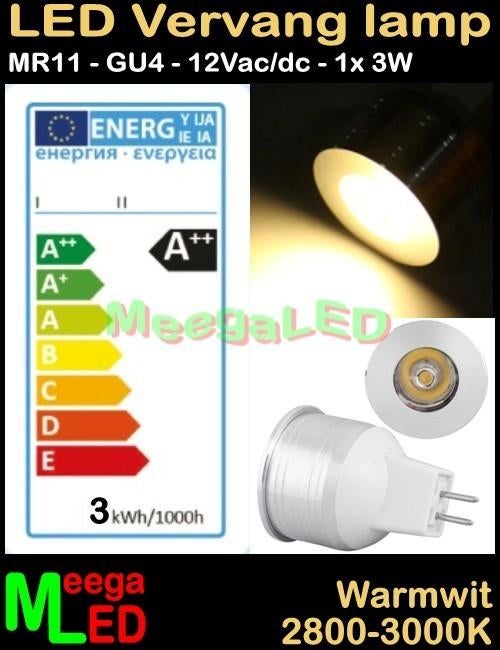 Caravan LED lamp spot MR11 GU4 LEDspot 3 watt 12V - 3W, Ophalen of Verzenden, Nieuw