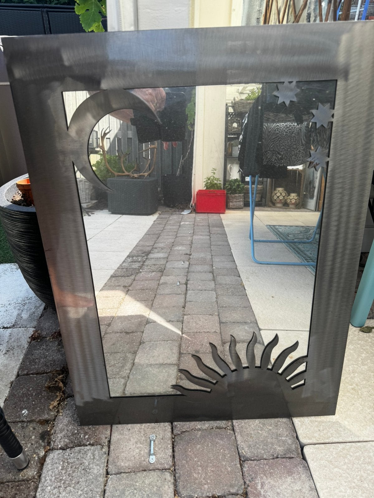 Te koop mooie spiegel in metalenlijst 80x60cm, Huis en Inrichting, Woonaccessoires | Spiegels, Ophalen, Zo goed als nieuw, Rechthoekig