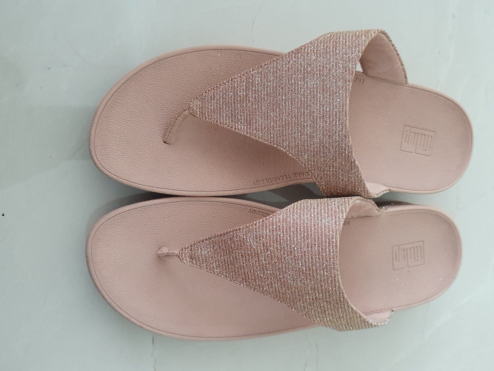 Fitflop slippers maat 42, roze met glitter zo goed als nie, Slippers, Ophalen of Verzenden, Zo goed als nieuw, Fitflop