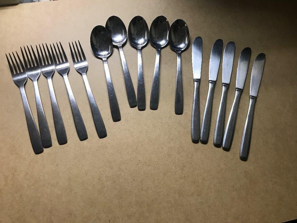 Bestekset RVS - 5vorken, 5lepels, 5messen, Gebruikt, Bestekset, Overige typen, Ophalen of Verzenden