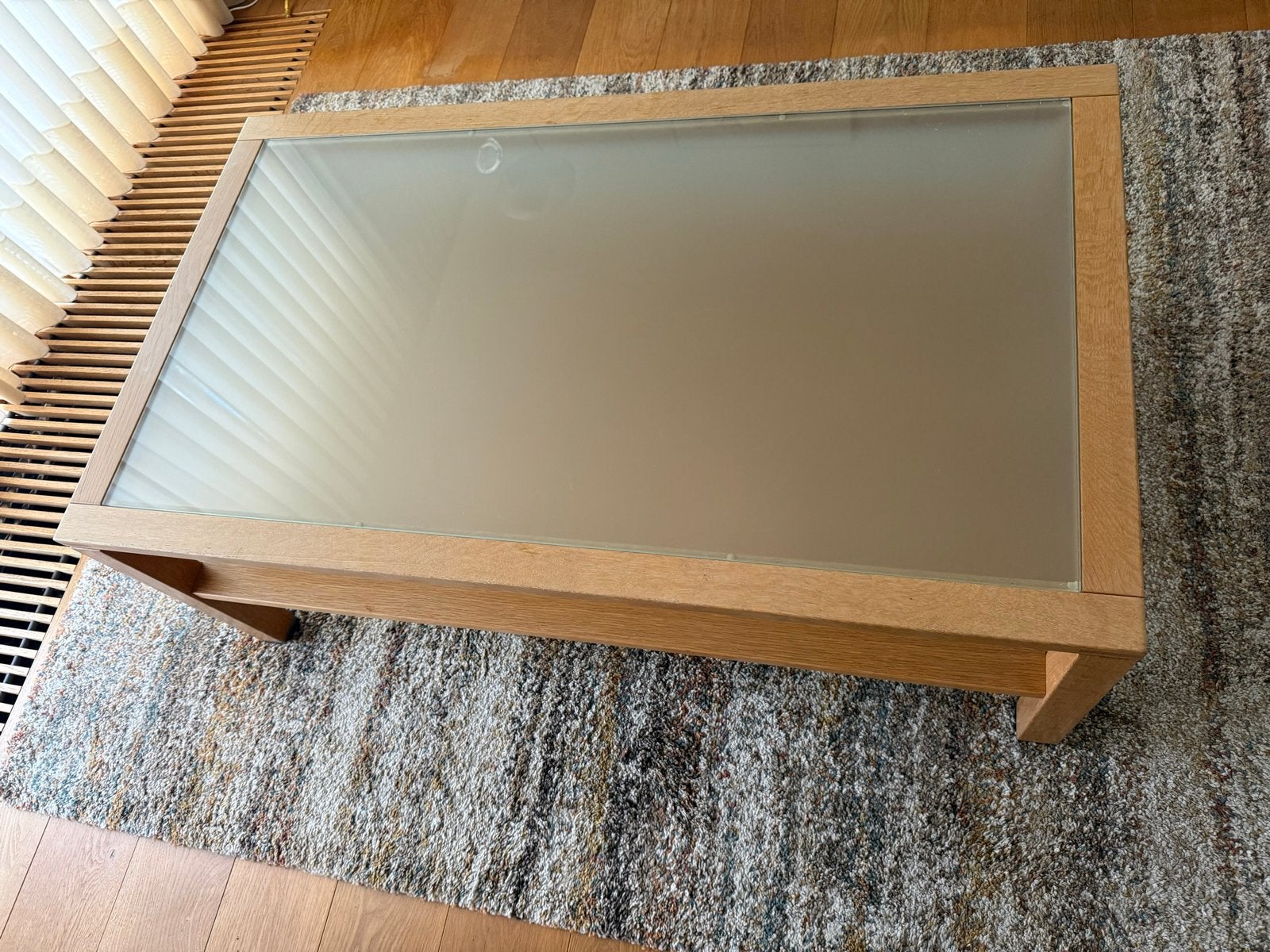 Salontafel met glazen blad, Ophalen, Gebruikt, 100 tot 150 cm, 50 tot 100 cm