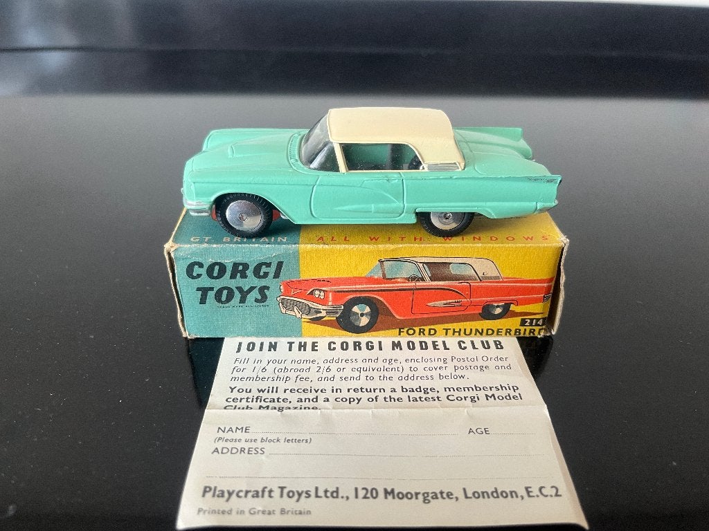 Corgi Toys #214 Ford Thunderbird, Ophalen of Verzenden, Zo goed als nieuw, Auto, Corgi