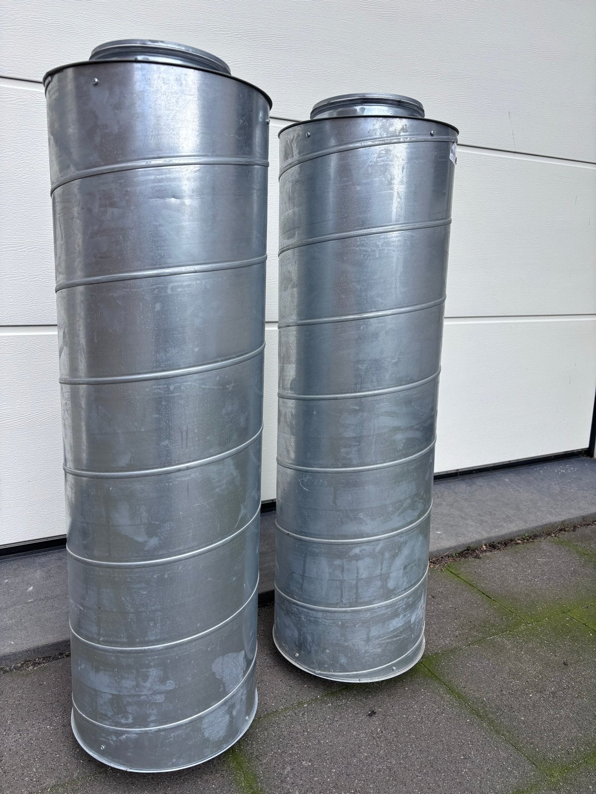 2x Galvaniseerde spirobuis geluiddemper 900mm, Ophalen, Gebruikt, Afzuiger