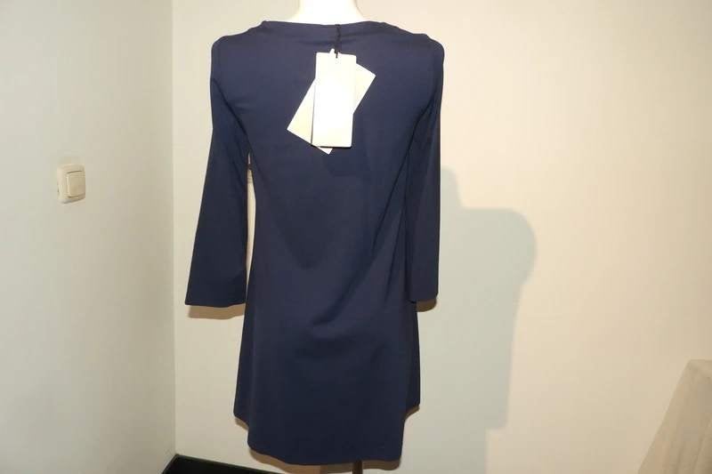 Ladress blauwe jurk mooie pasvorm uitlopende rok nieuwxxs/xs, Nieuw, Boven de knie, Verzenden, Blauw