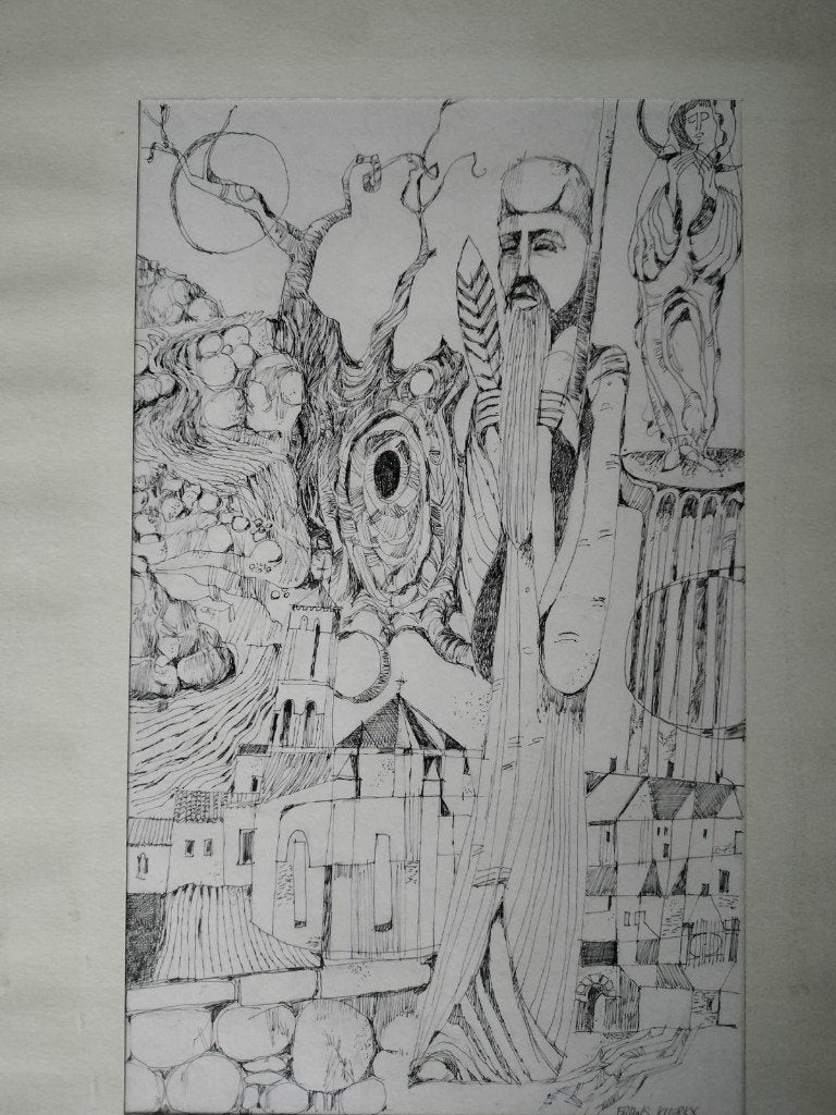 Pentekening Frans Klerkx, Antiek en Kunst, Ophalen, Tekening, Pentekening, Handgemaakt